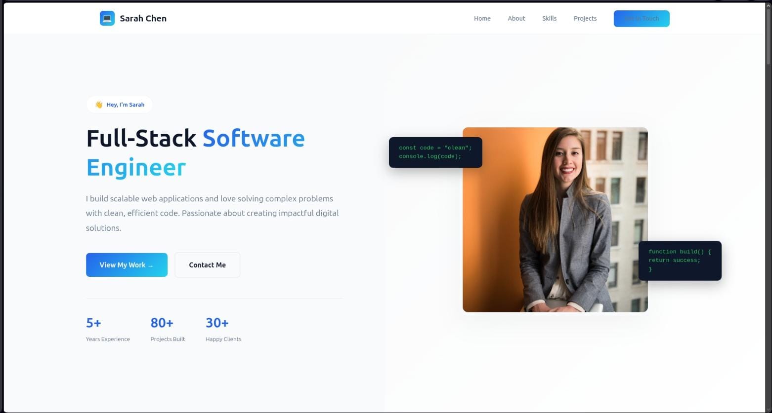 Tech Portfolio website template
