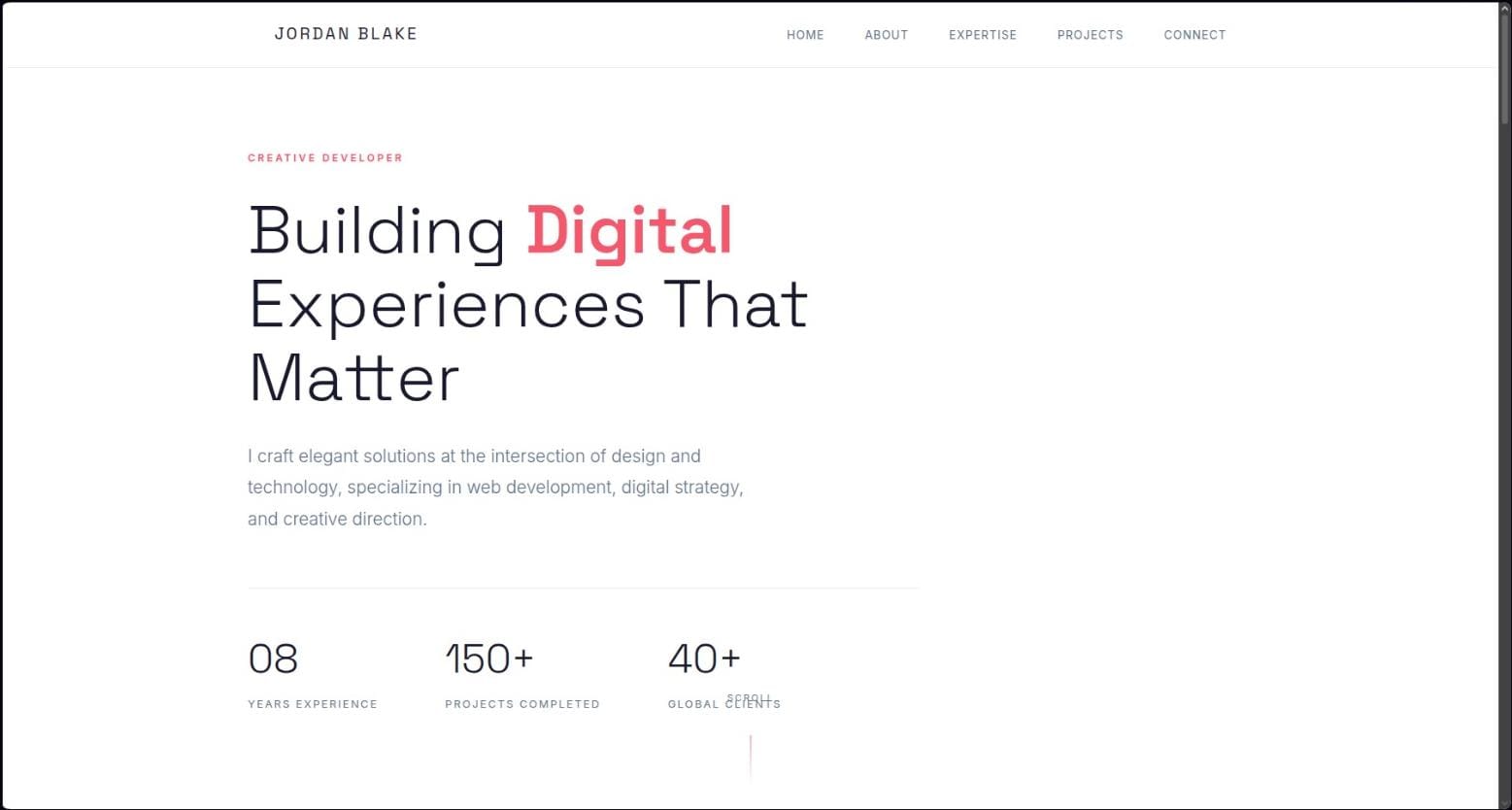 Jordan Blake website template