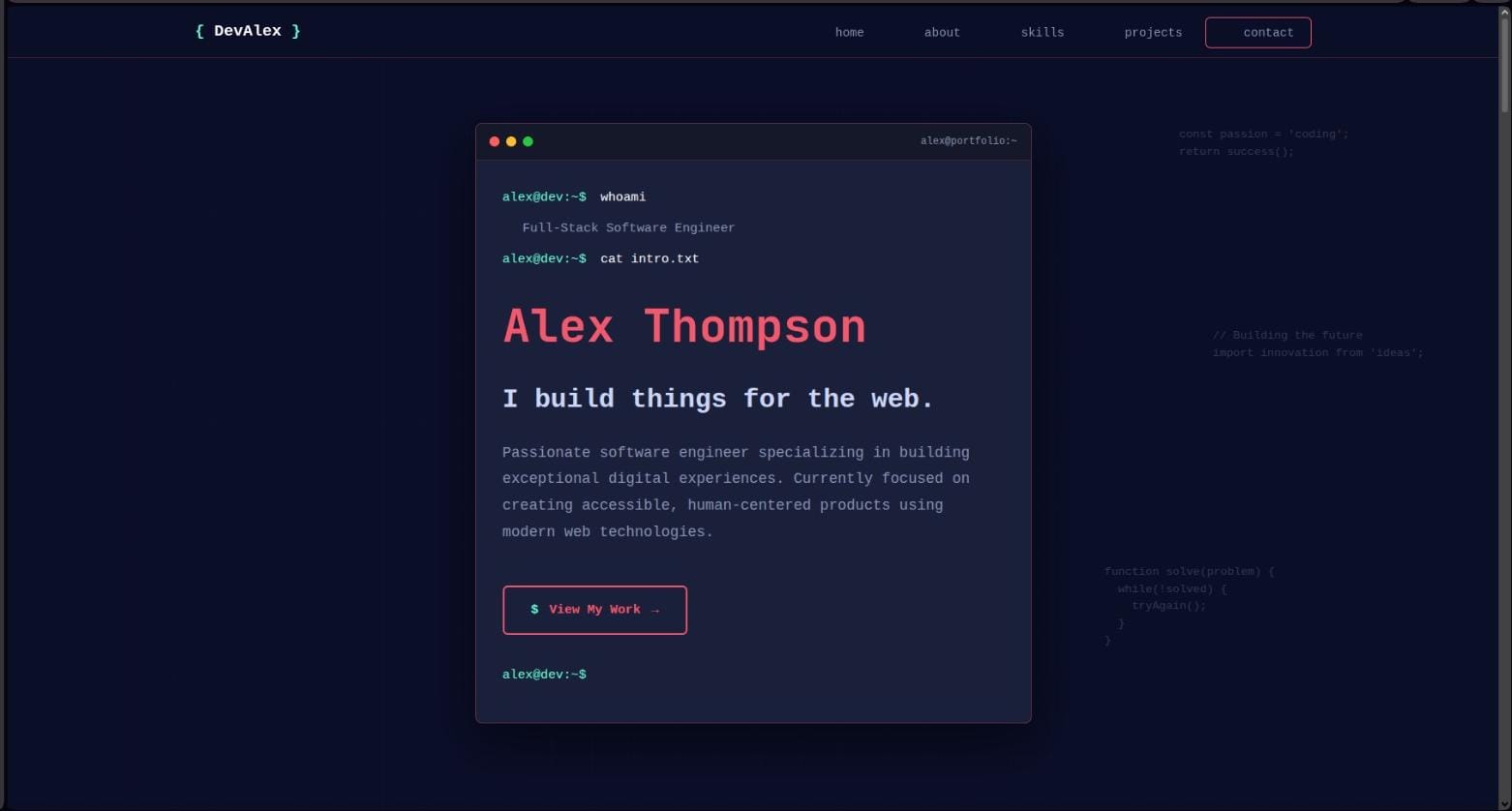 Developer Portfolio website template